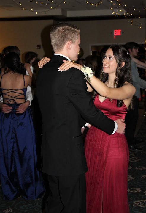 Eliana Roberts, then a junior, dances with Zach Bean at the 2022 Prom. This years prom will be May 12 in Roseburg. 