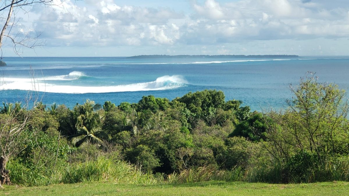 Waves break off the coast of Guam, an underrated tourist destination.